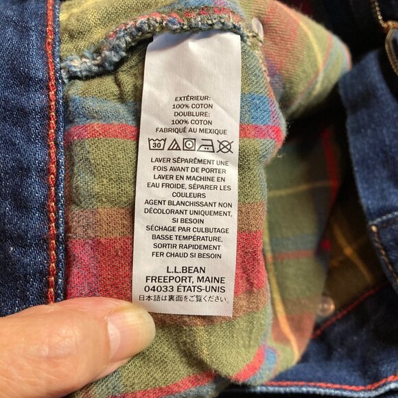 LL Bean Flannel Lined‎ Men's Jeans 36x30 Classic Straight Leg Blue with Plaid - Picture 10 of 10